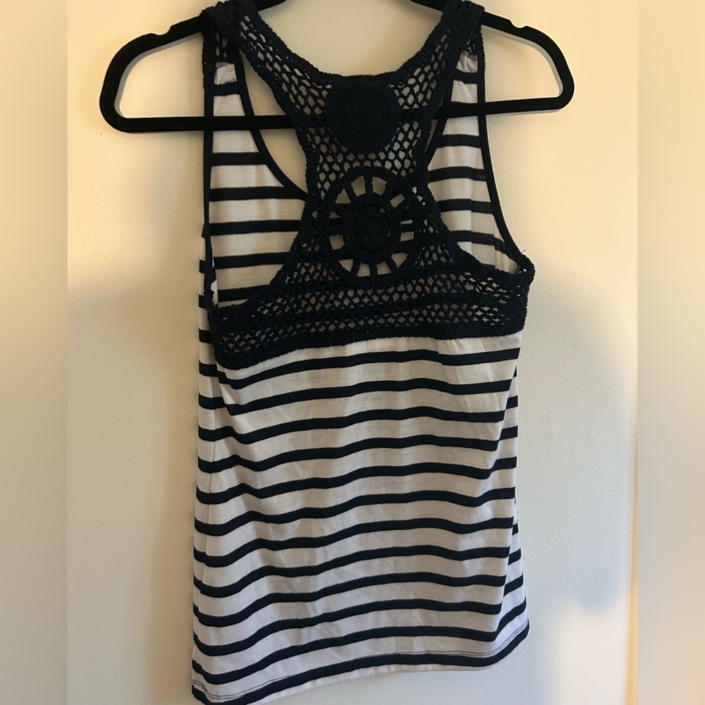 Cato Black and White Striped Tank Top Size Small